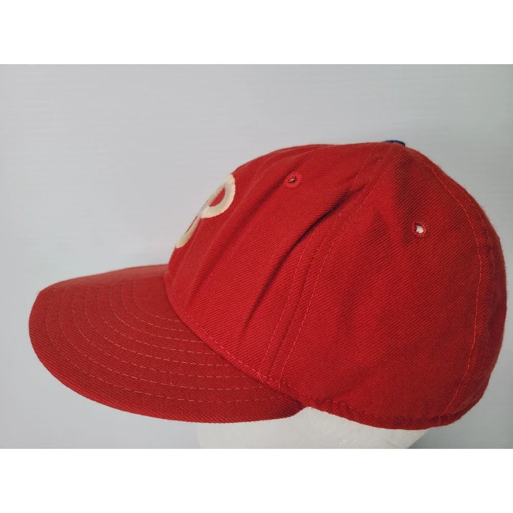 New Era Philadelphia Phillies Hat Mens 7 1/4 Red MLB Diamond Collection Wool VTG